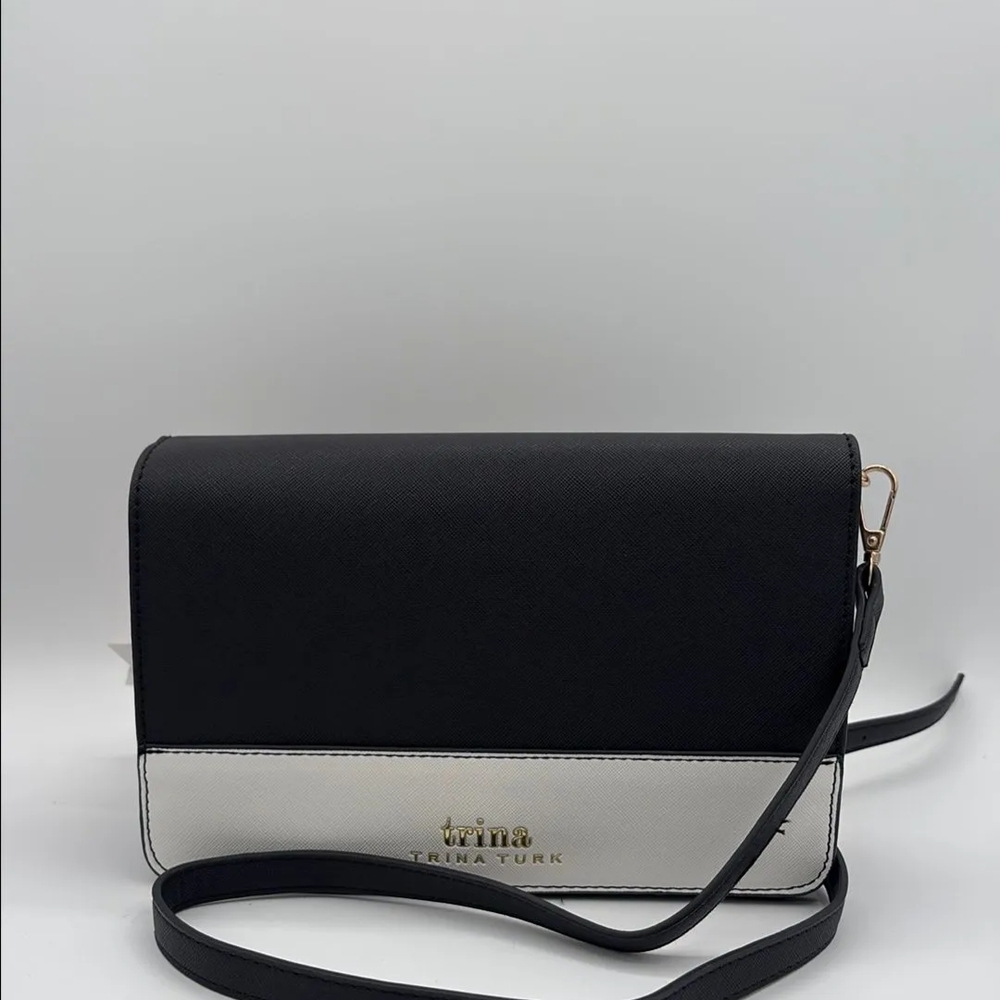 Trina Turk Elegant Black and Silver Crossbody Bag